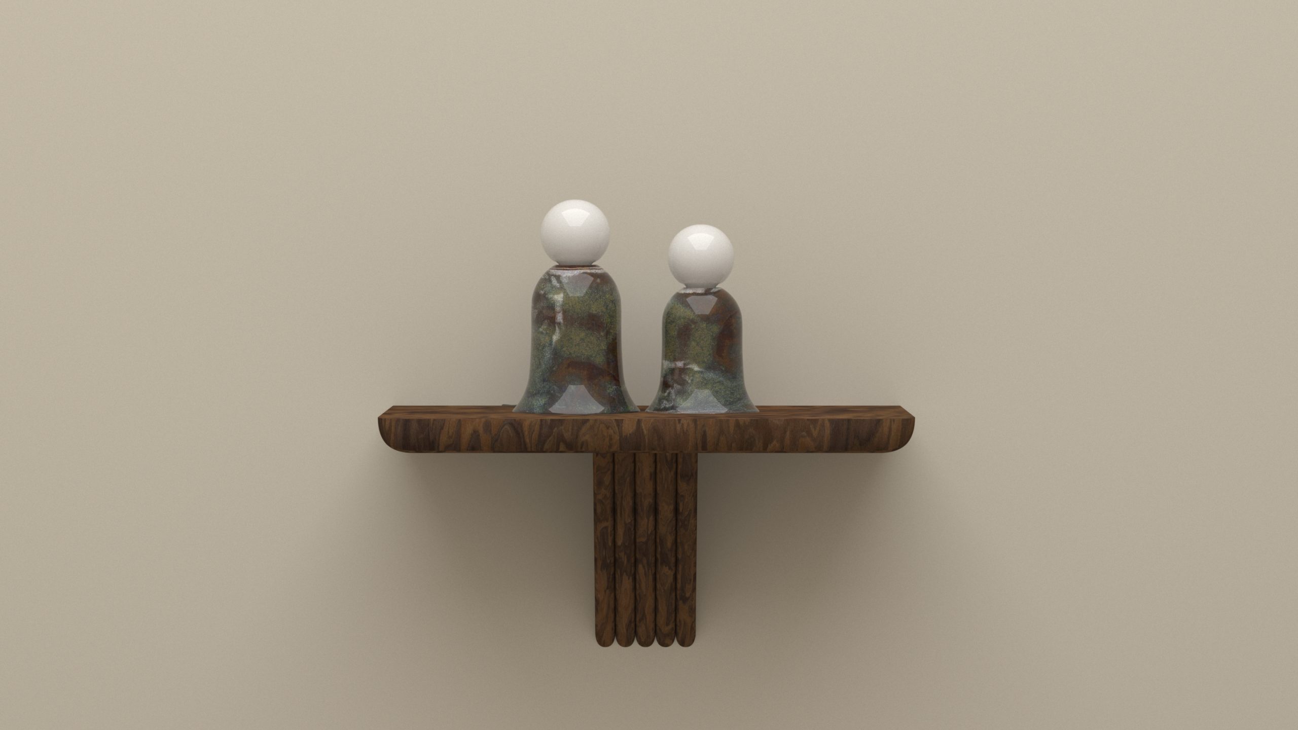 LAMPES STROMBOLI SUR ETAGERE FACE ETEINTE 2