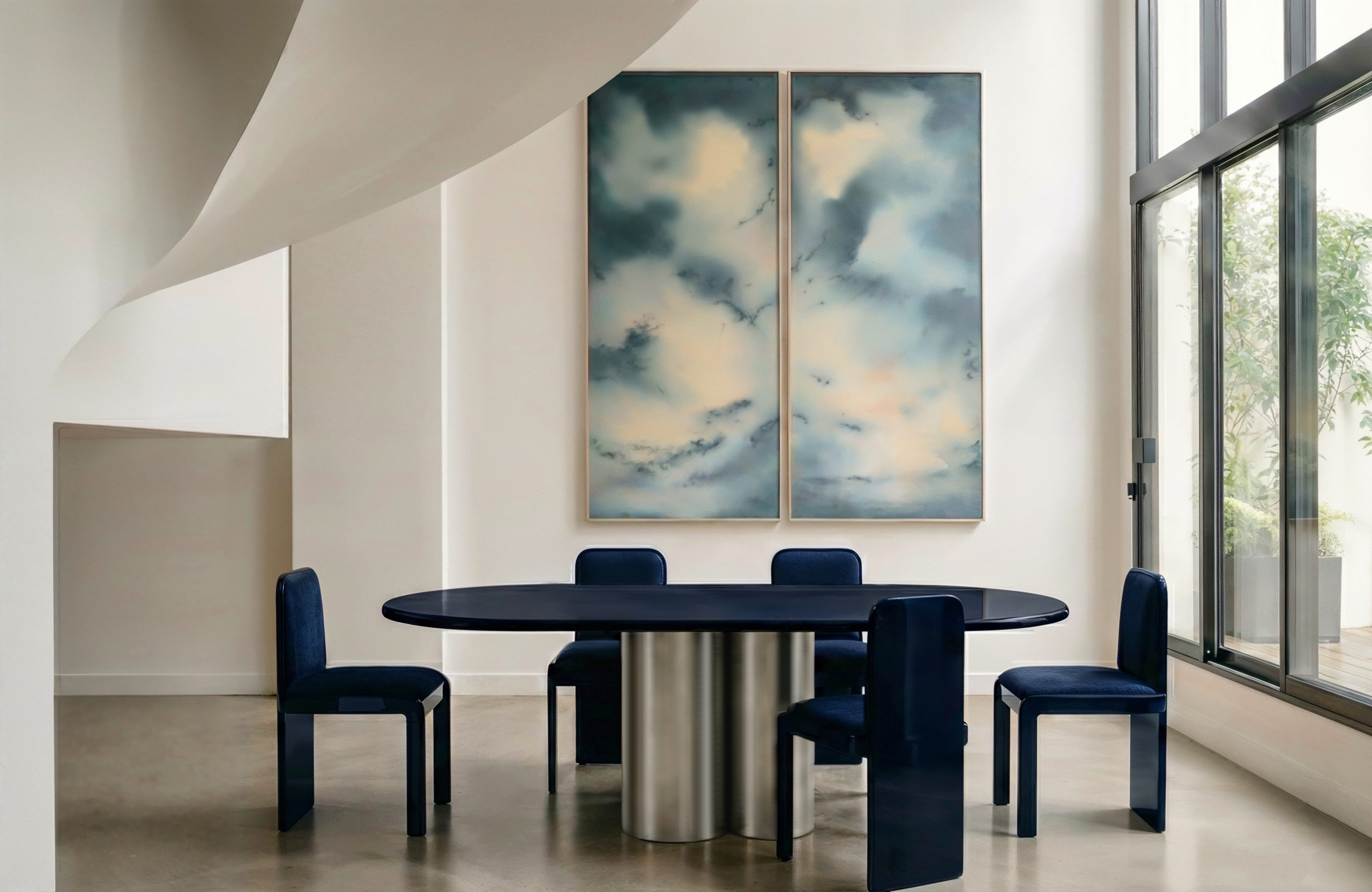 Ambiance BOLD medium et chaise TOTEM Bleu Nuit