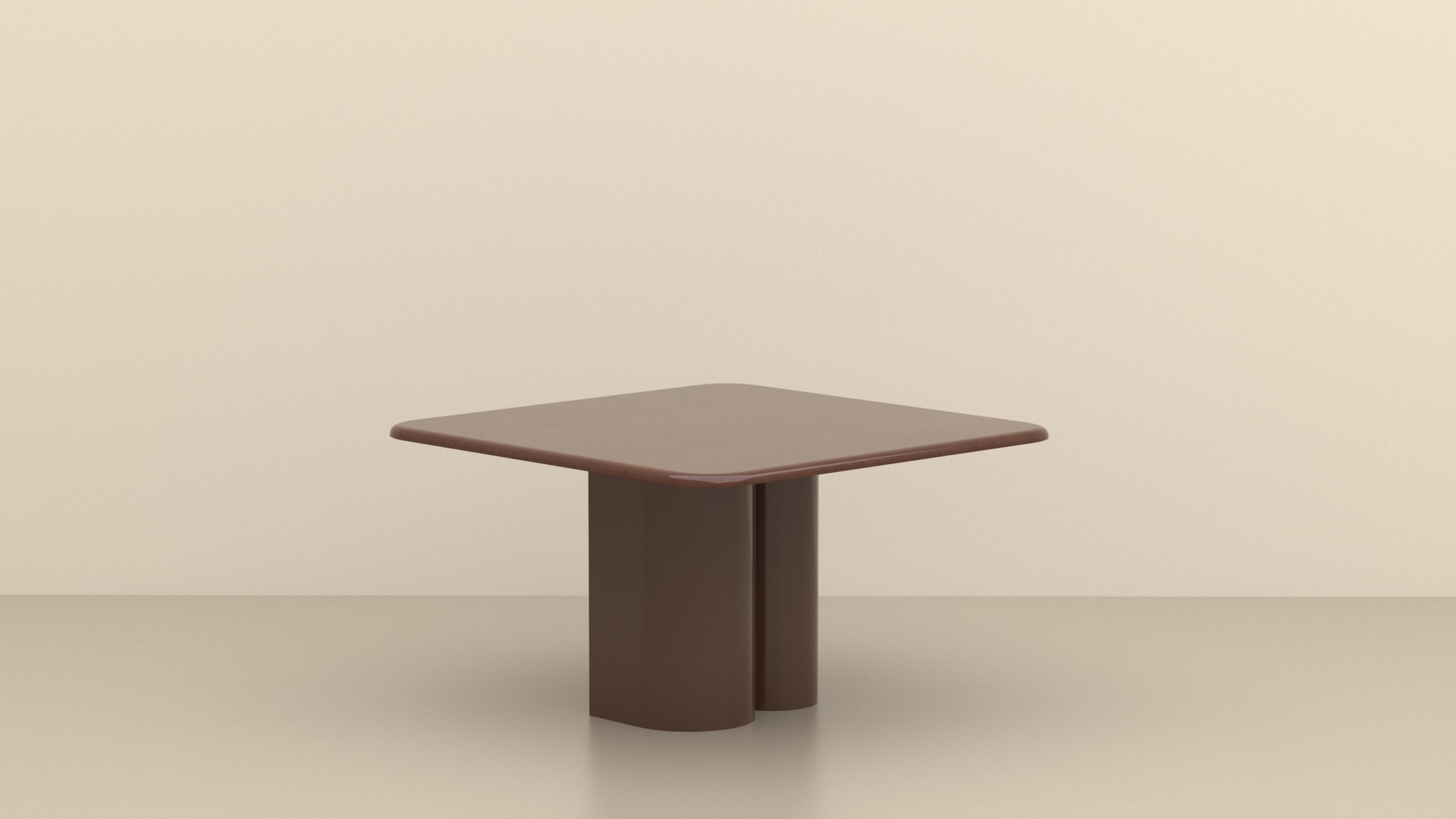 Table carré Chocolat pierre de lave