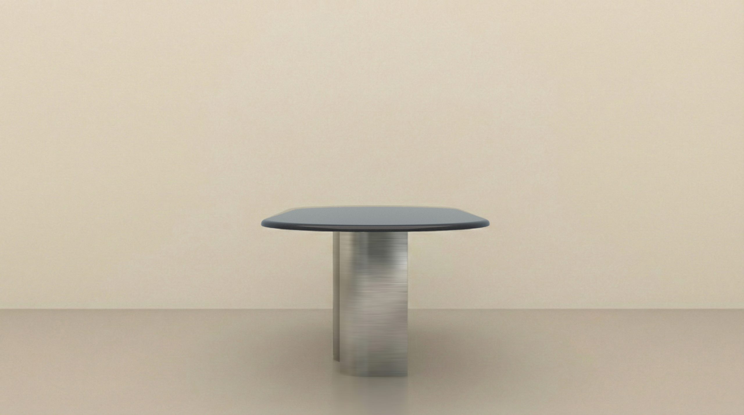 Table BOLD medium Bleu nuit profil